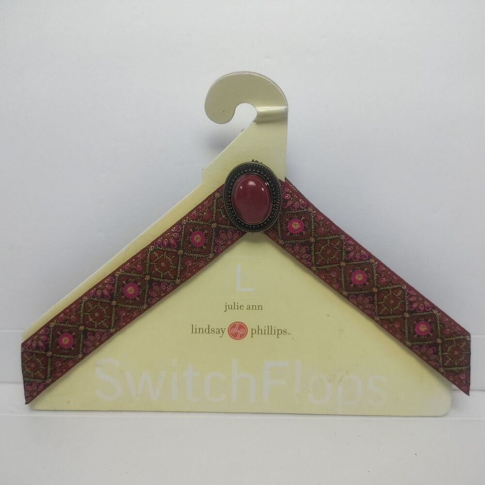 Lindsay Phillips SwitchFlops L (9/10/11) Maroon Jewel Julie Anne Shoe Straps